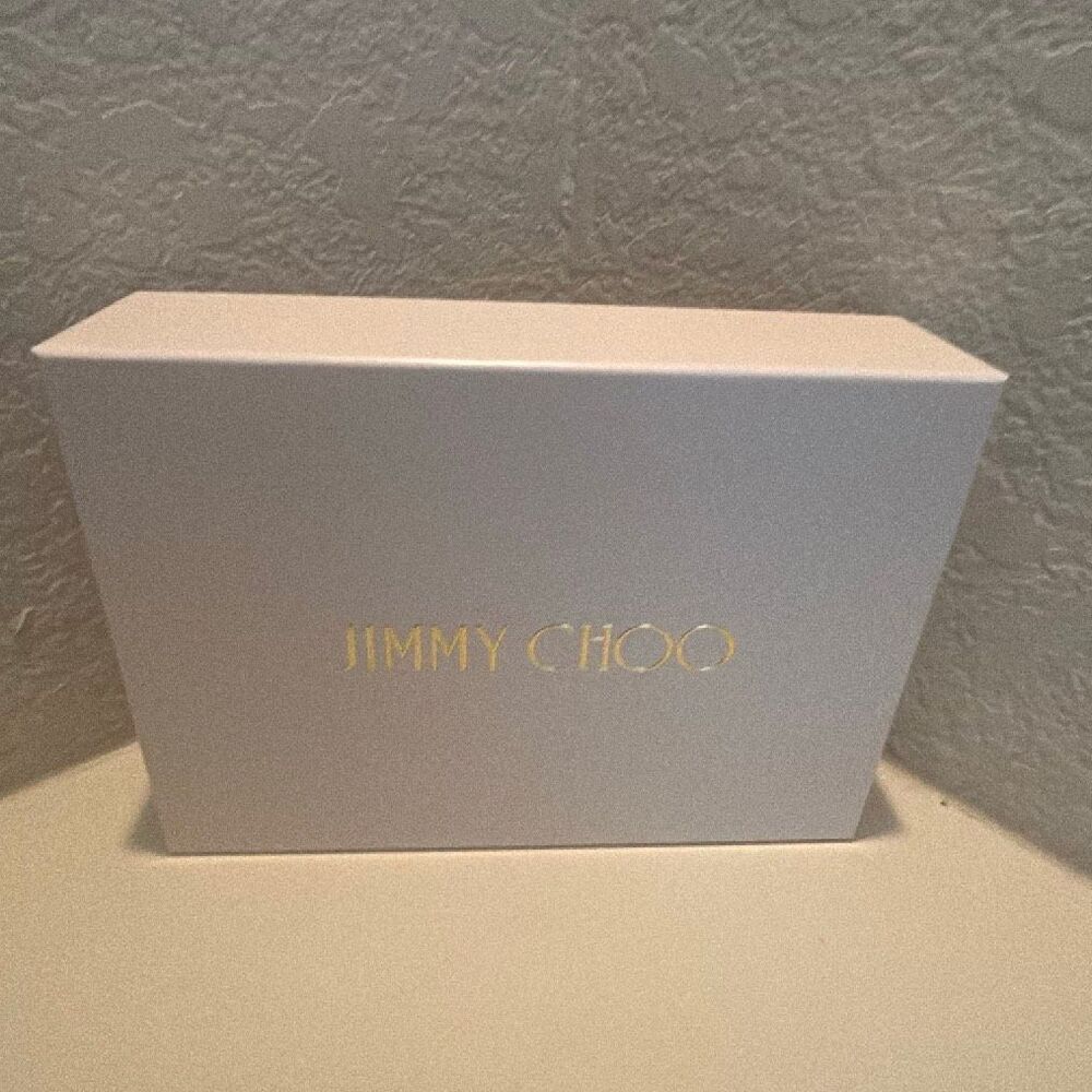Jimmy Choo Medium Gift Box White Gold Logo Luxury Storage Home Decor Display